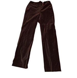 Kasper Women's Black Velvet Straight Leg Pants Corduroy Ladies 6 Holiday Winter